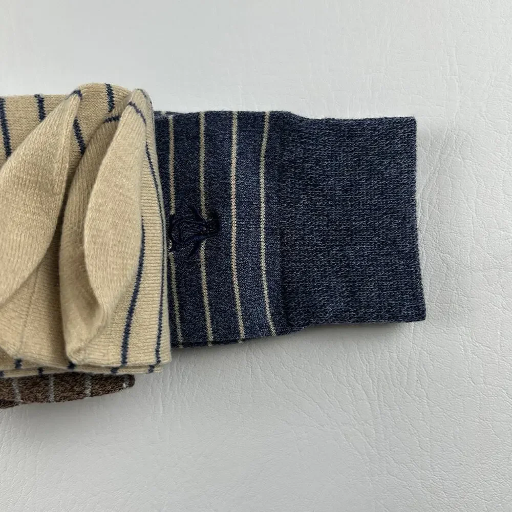 Original Penguin Men’s 3 Pack Crew Dress Socks Blue Brown Stripe Size 8-13 NWT